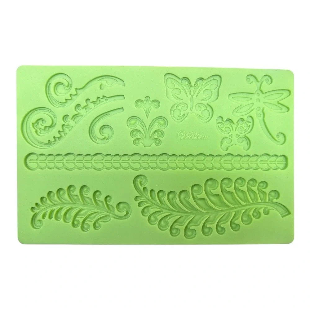 Wilton Silicone Fondant Gum Paste‎ Mold Cake Decorating Lot of 5 Leaves & Jungle